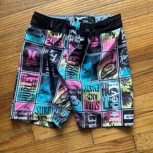 Hurley Youth Boardshorts 6 Multicolor Graphic Swim Surf Kids Shorts